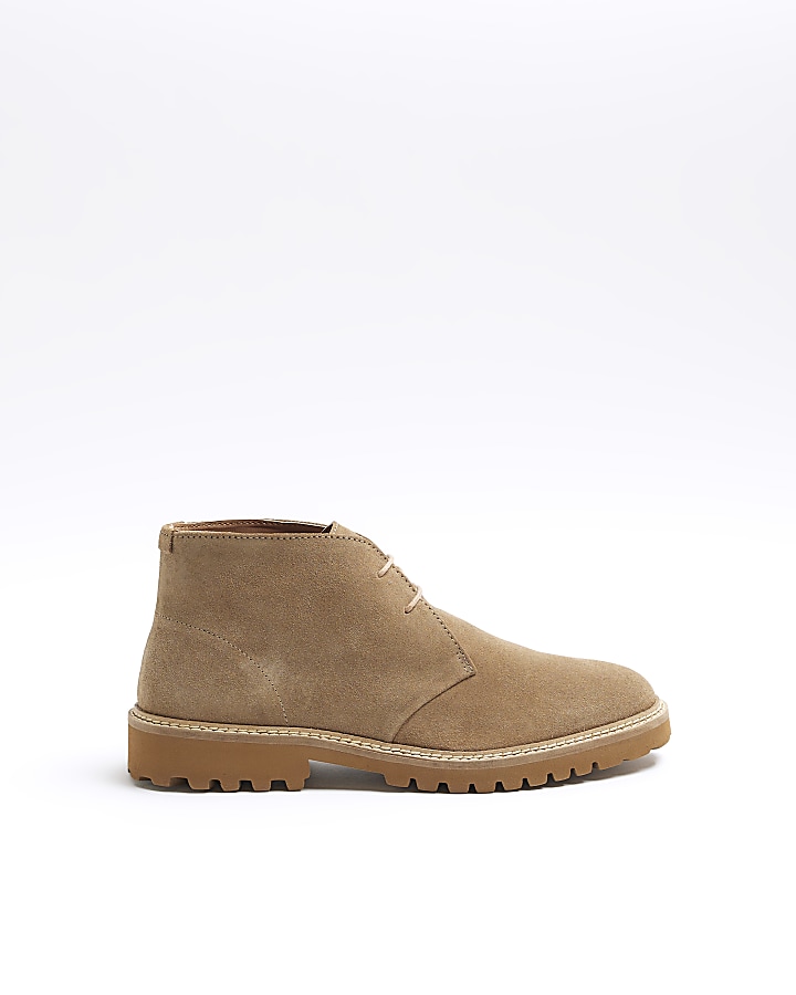 Stone suede desert boots | River Island