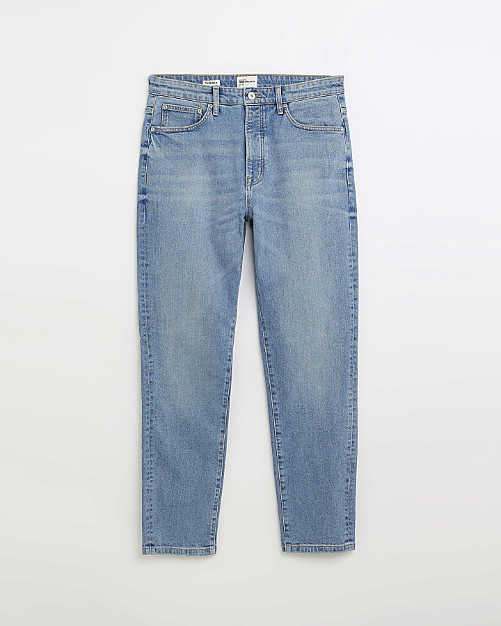 Blue tapered fit jeans
