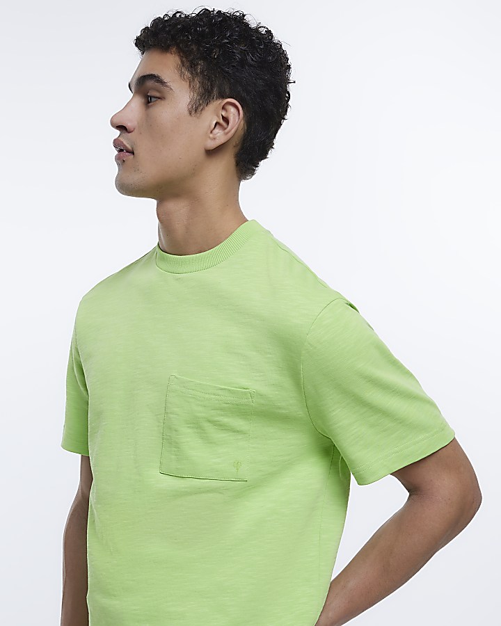Lime green Holloway Road regular fit t-shirt