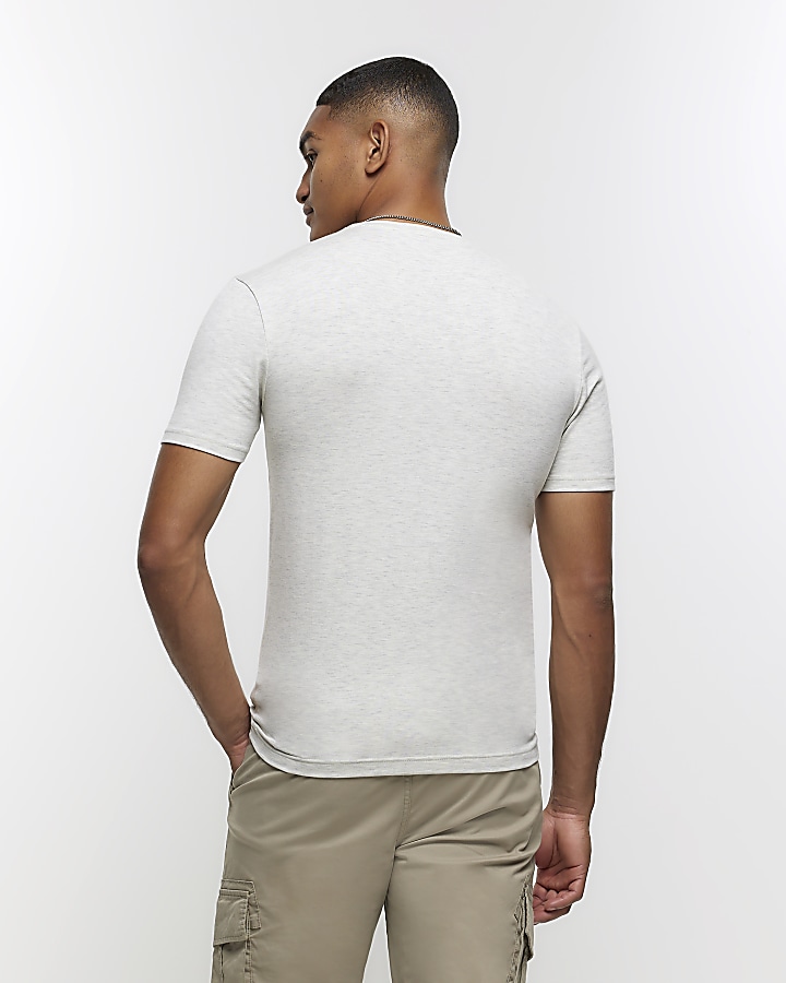 Light grey muscle fit t-shirt