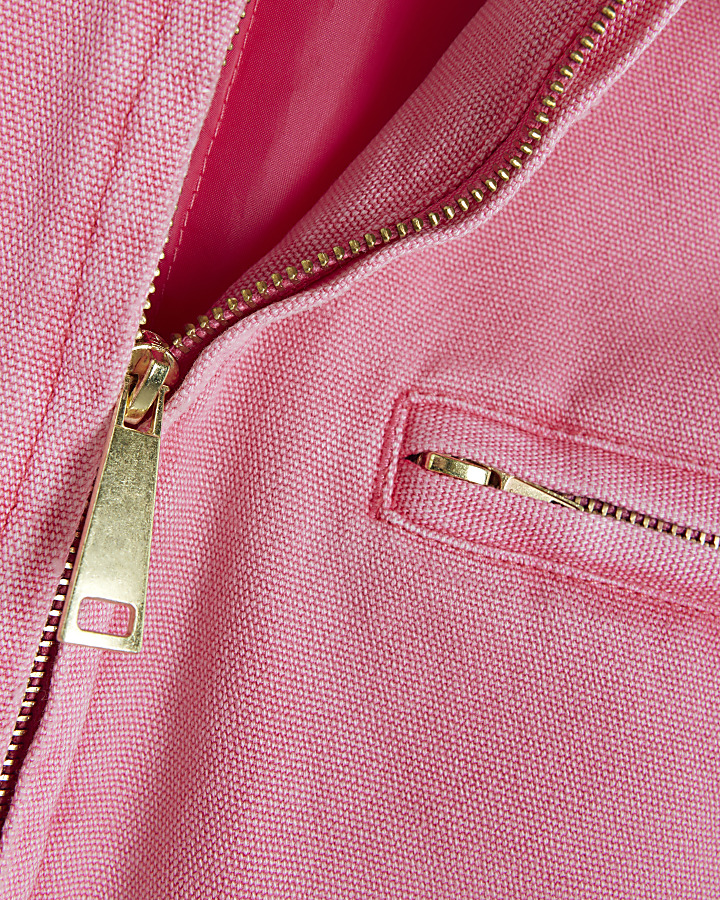 Washed pink regular fit canvas jacket