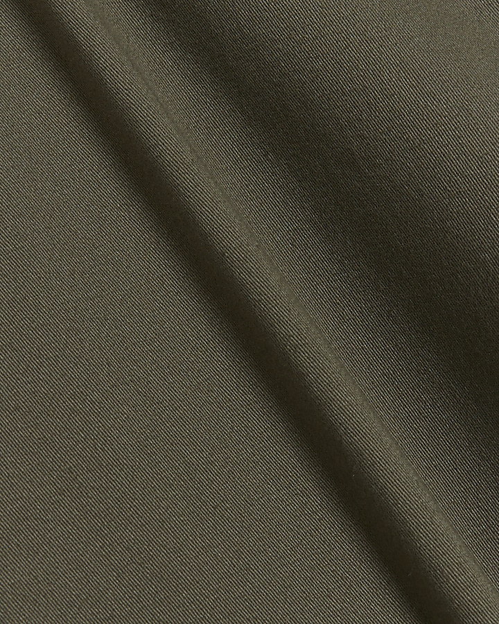Khaki slim fit cuffed cargo trousers River Island