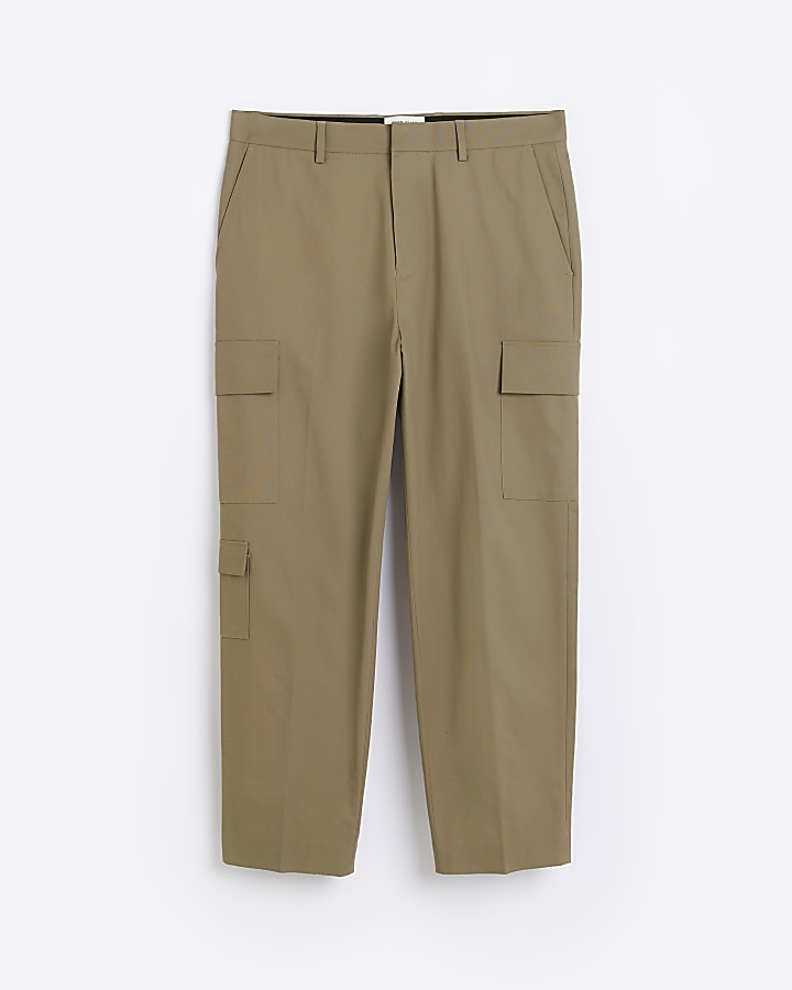 Stone Slim Fit Cargo Trousers