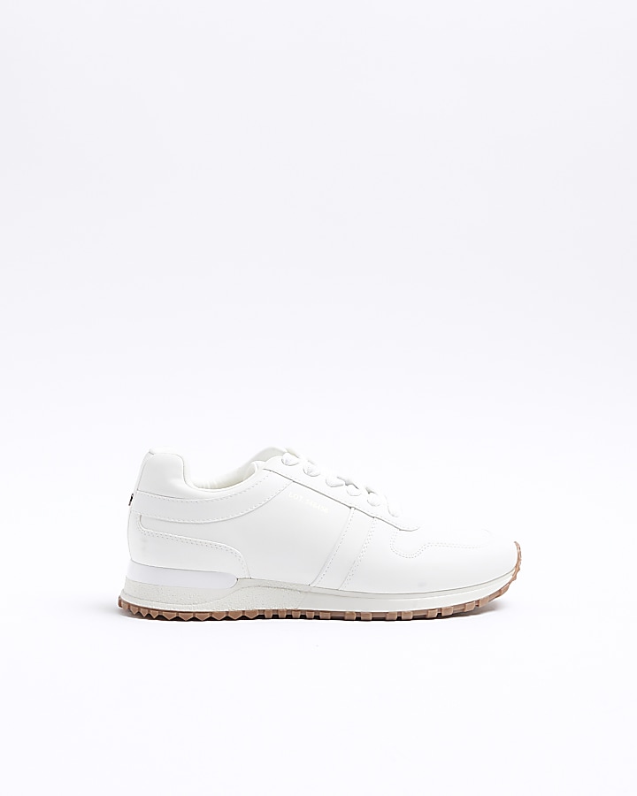 White embossed trainers