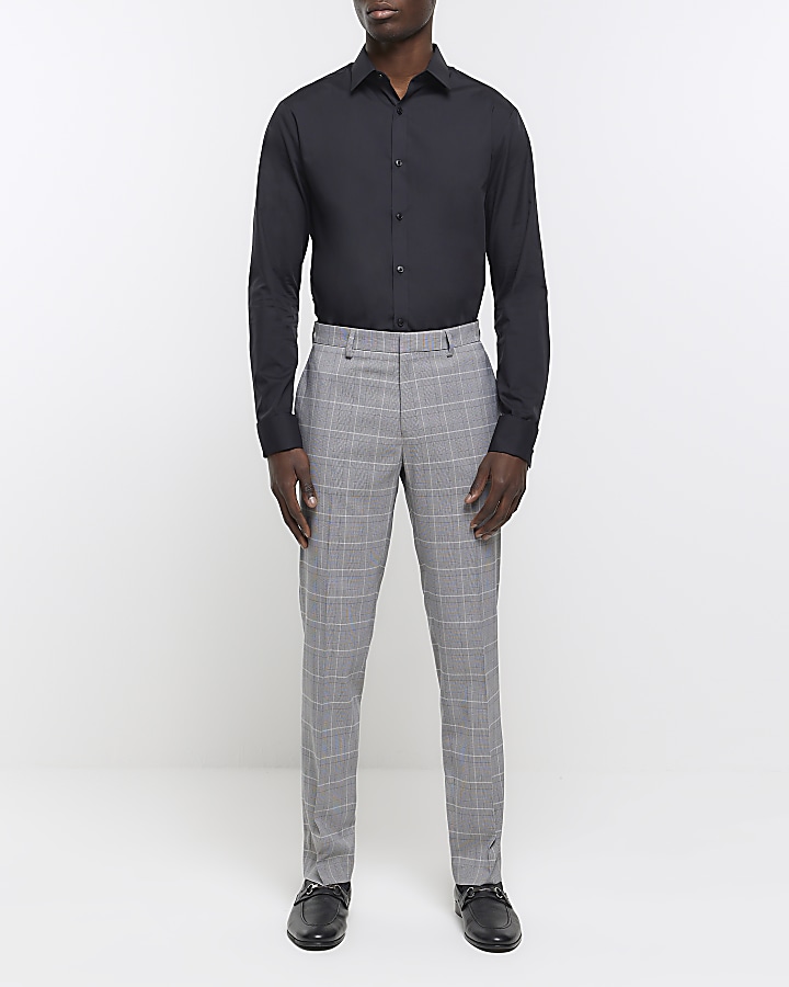 River Island smart pants in gray check