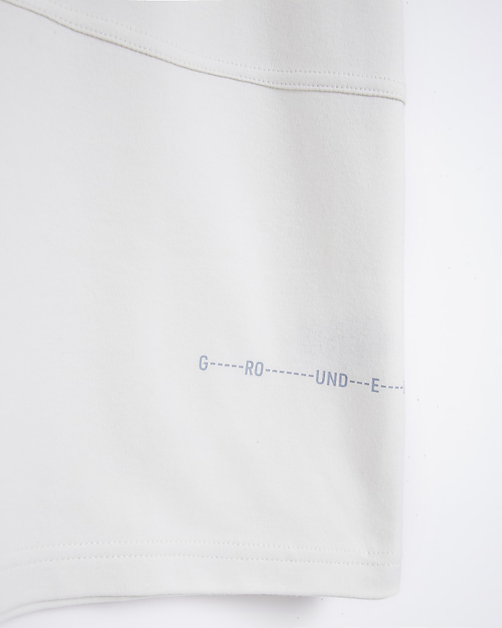 Ecru regular fit stitch detail t-shirt