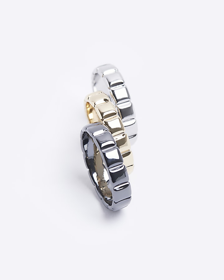 Gold colour square rings multipack