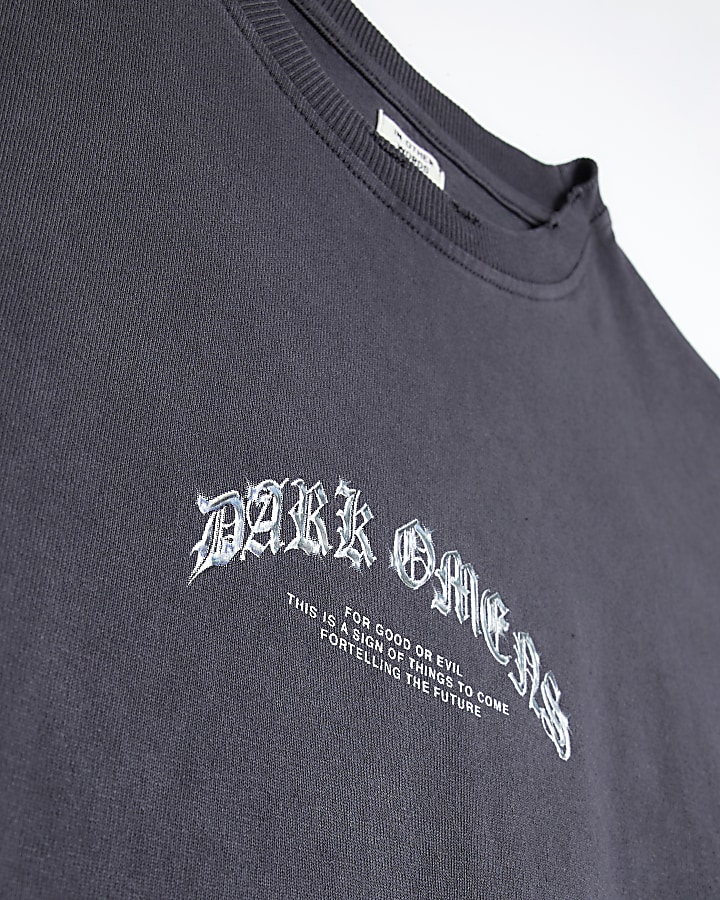 Black oversized fit back print t-shirt