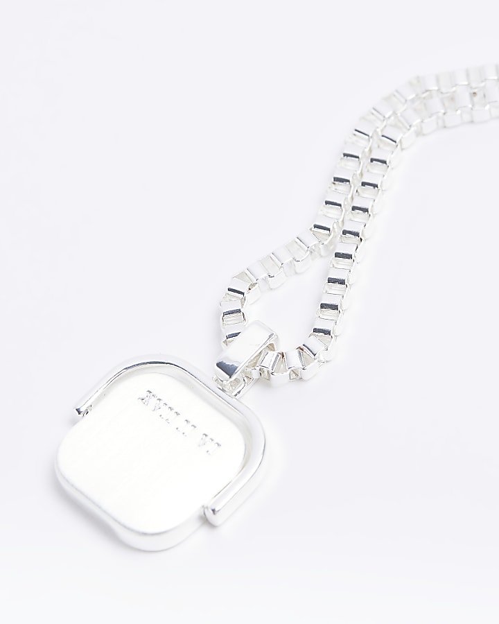 Silver plated square necklace