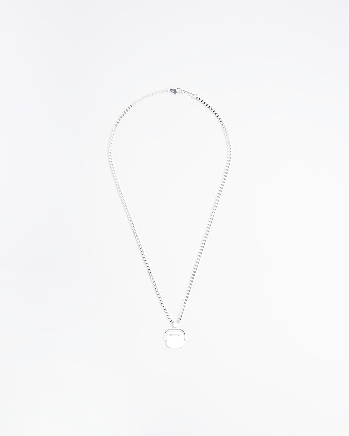 Silver plated square necklace