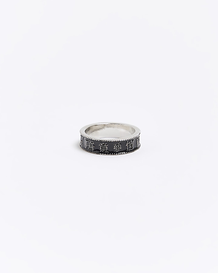 Silver colour letter ring