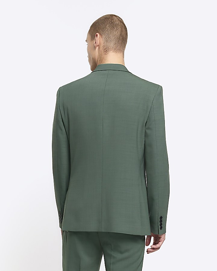 Green slim fit suit jacket