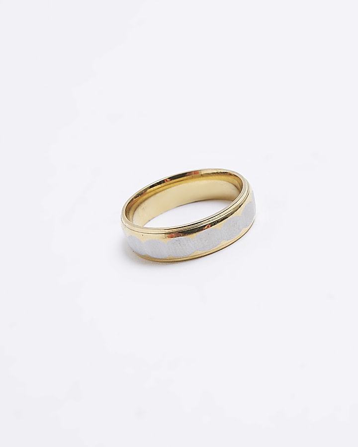 Gold colour stainless steel bubble ring