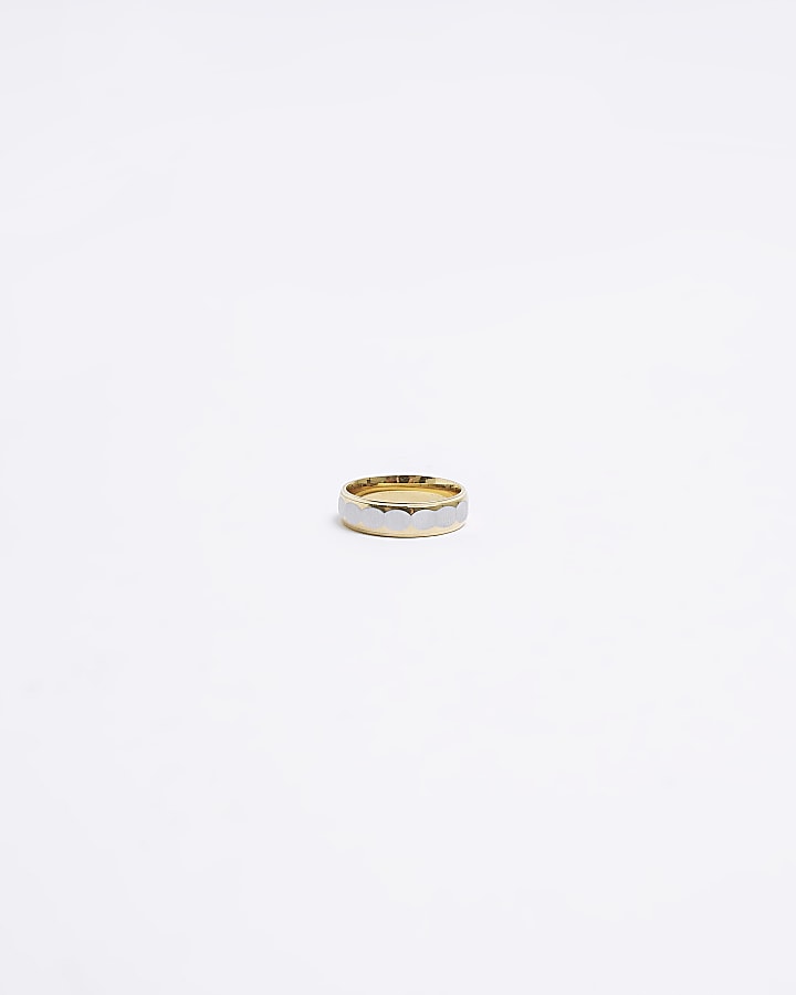 Gold colour stainless steel bubble ring