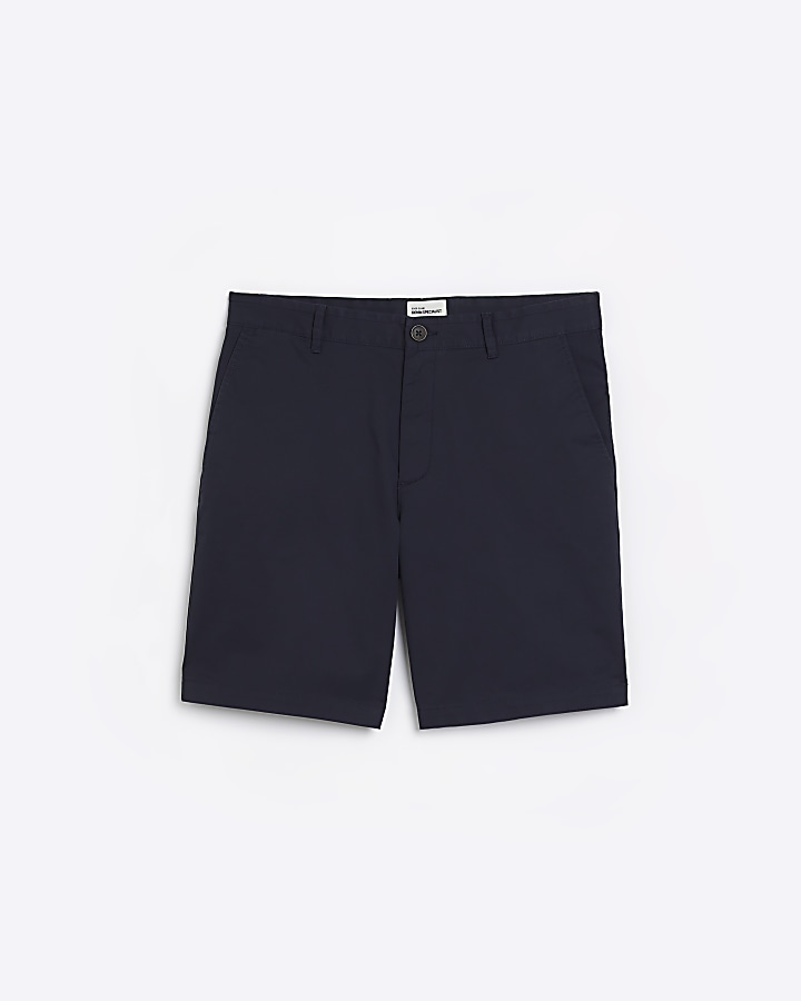 Navy Slim fit chino shorts | River Island