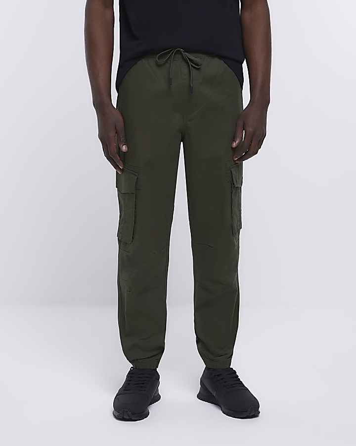 Khaki drawstring cargo on sale joggers