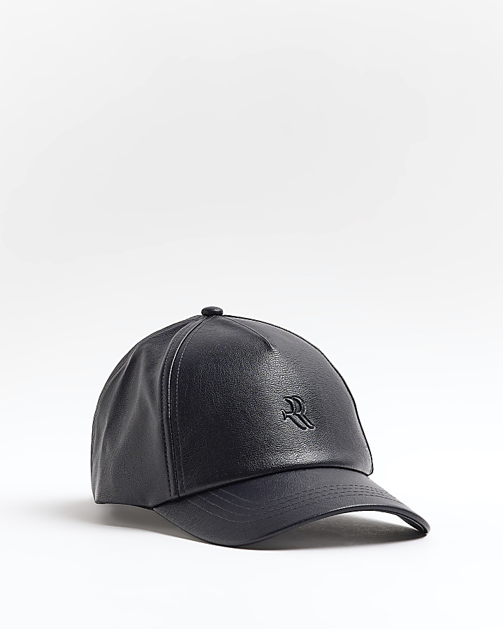 Navy faux leather RI cap