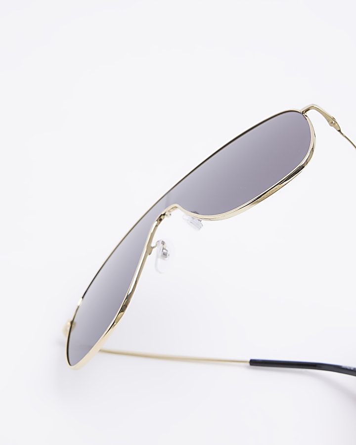 Gold 90s visor sunglasses