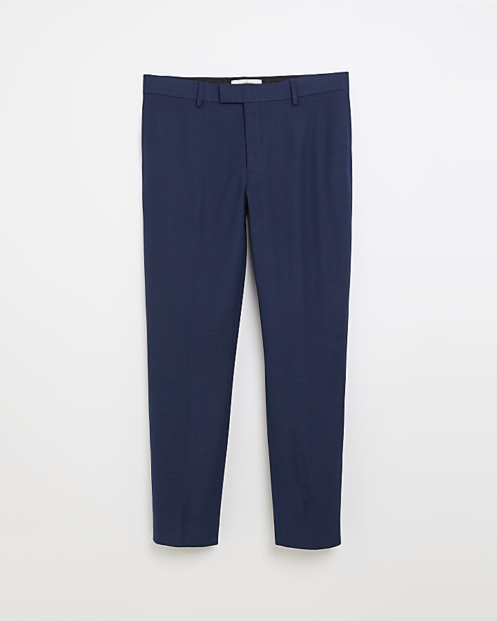 Blue skinny fit suit trousers