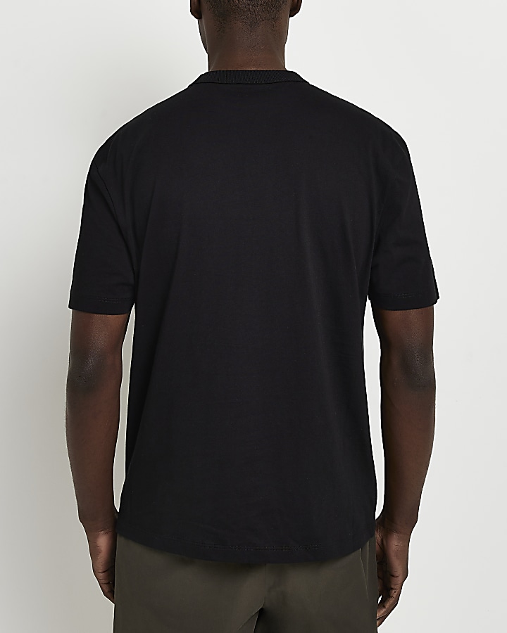 Black multipack of 5 regular fit t-shirts | River Island