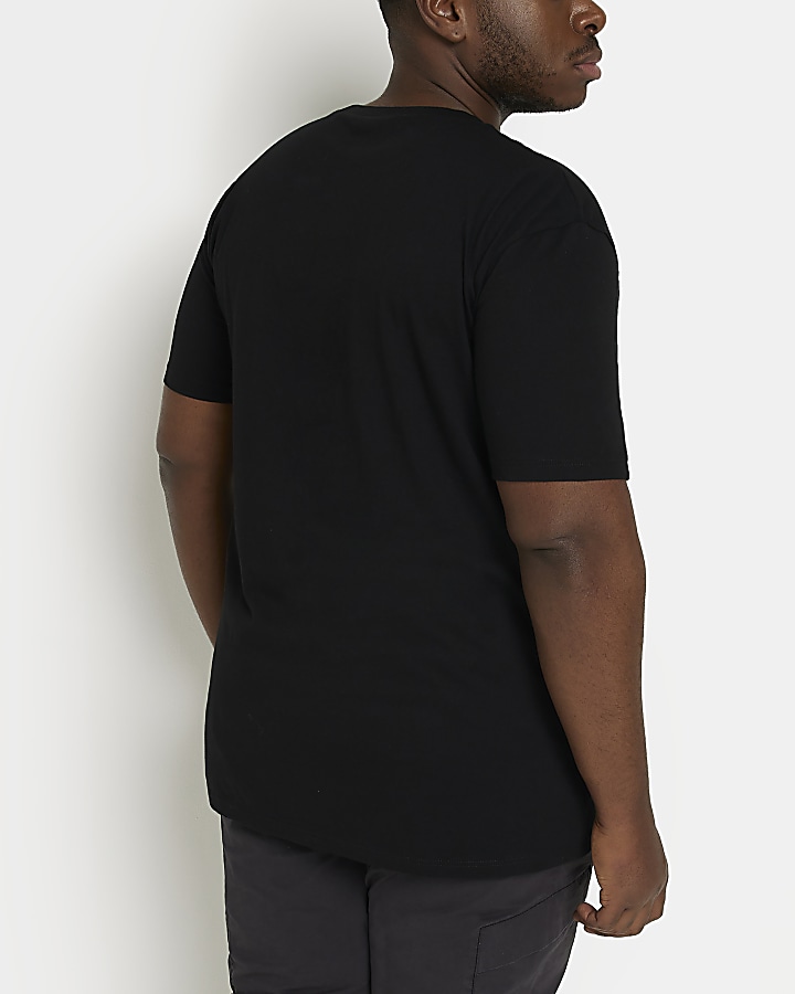 Big & Tall black slim fit tshirt River Island