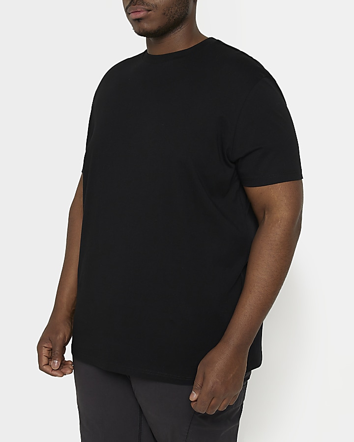 Big & Tall black slim fit tshirt River Island