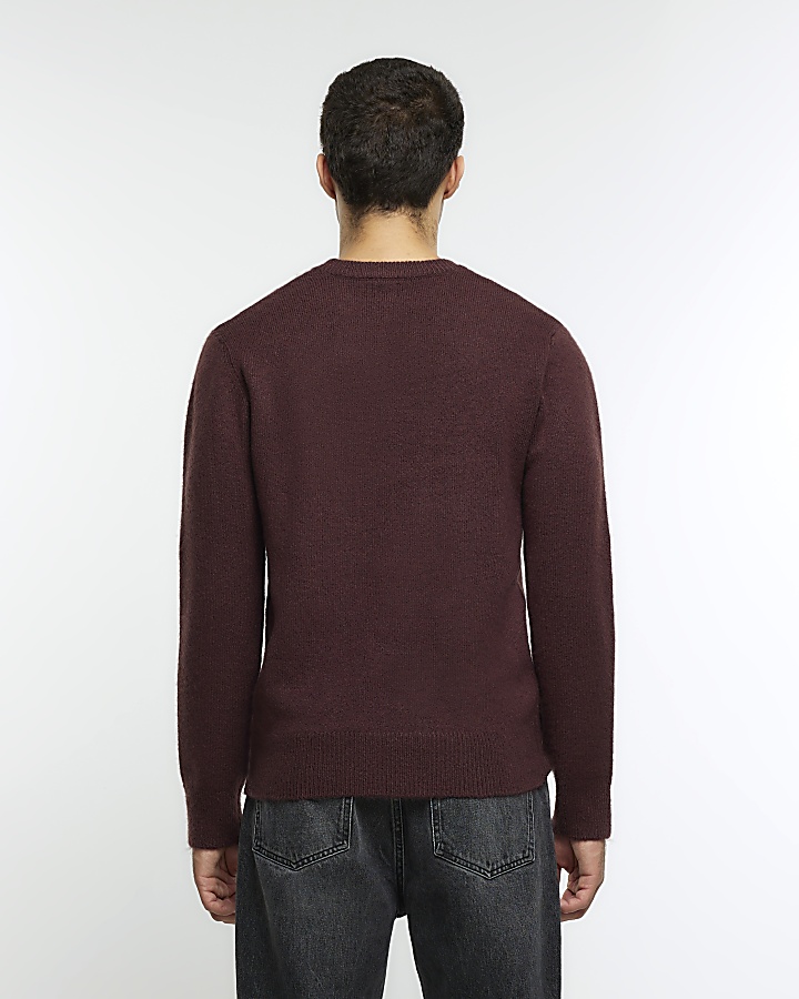 Brown knitted soft touch jumper