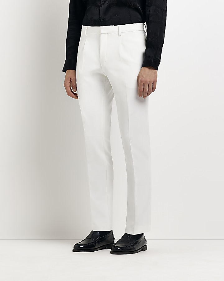 White formal sales trousers mens