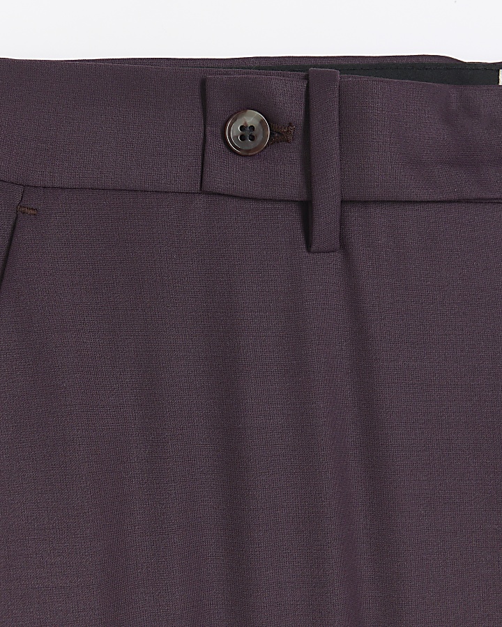 Purple slim fit wool premium suit trousers