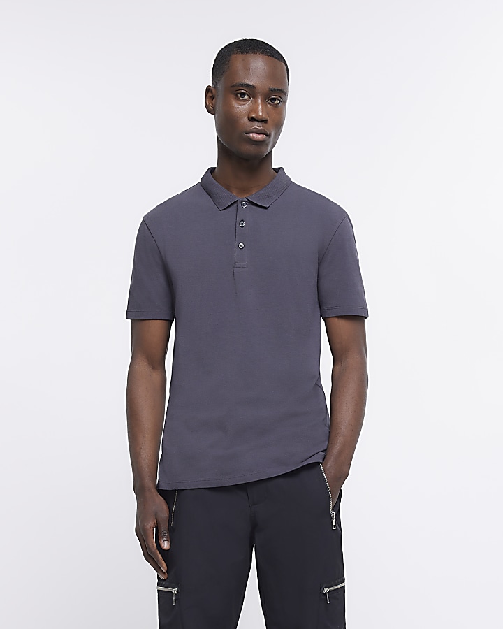 Mens slim fit 2025 polo shirts uk