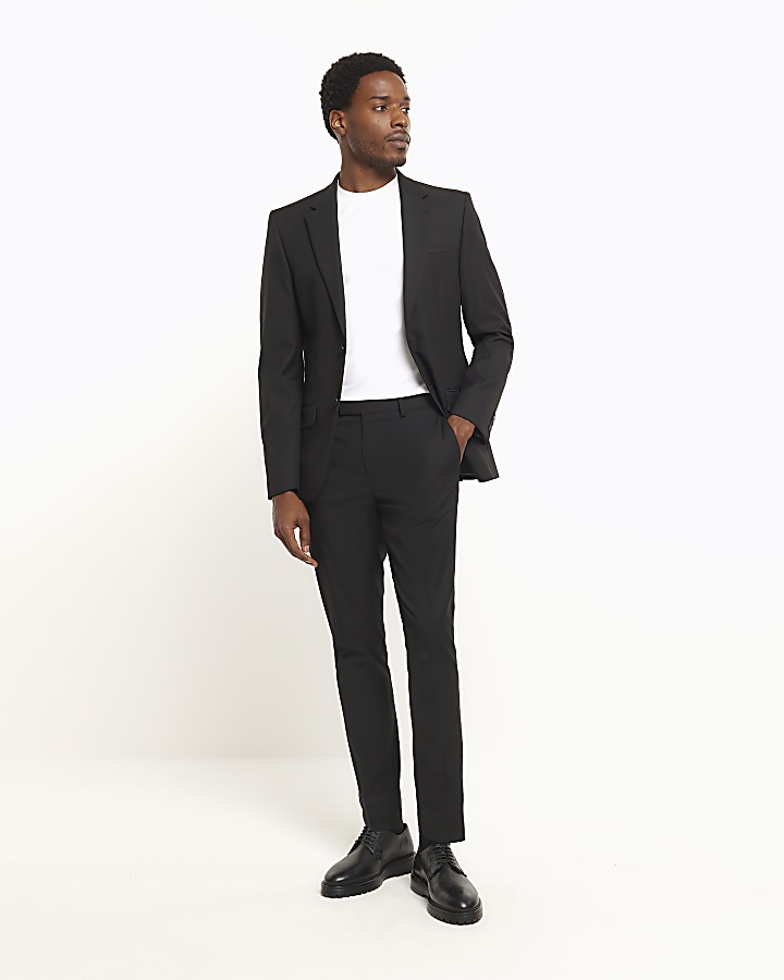 Black Twill Weave Slim Suit