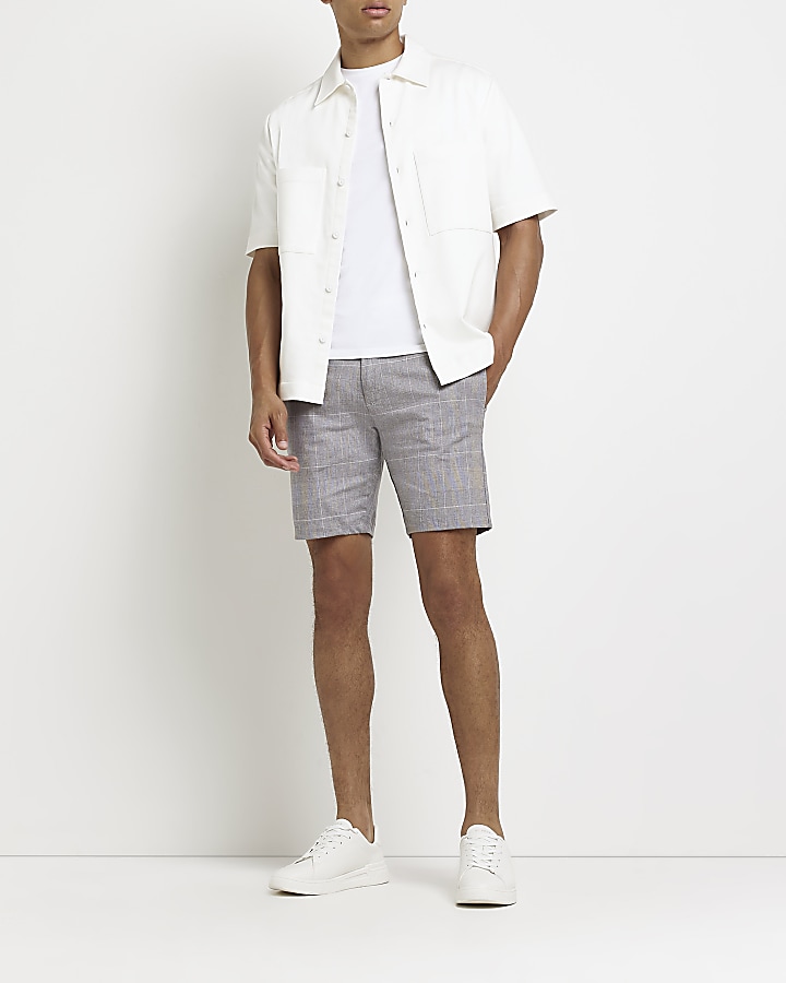 Checked store chino shorts