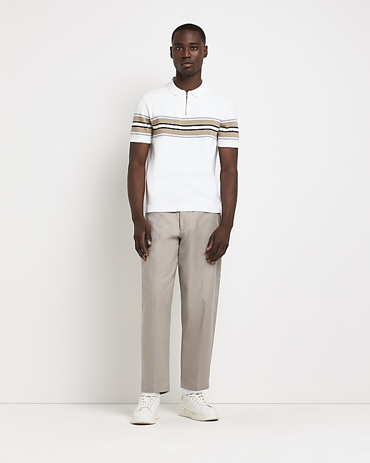 river island white polo shirt