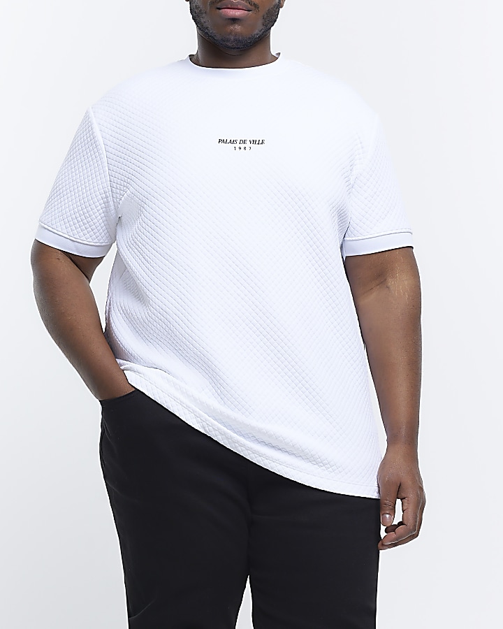 Mens plain white shop fitted t shirts