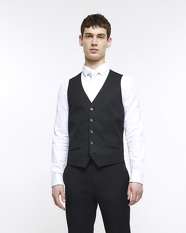 Black skinny waistcoat sale