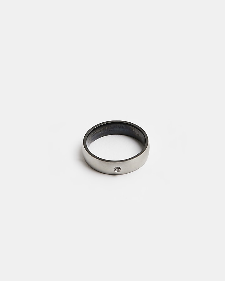 Silver Stainless Steel Band Ring
