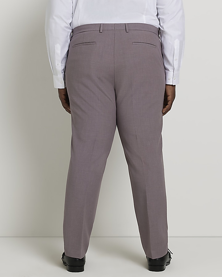 ​Big & Tall purple slim fit suit trousers