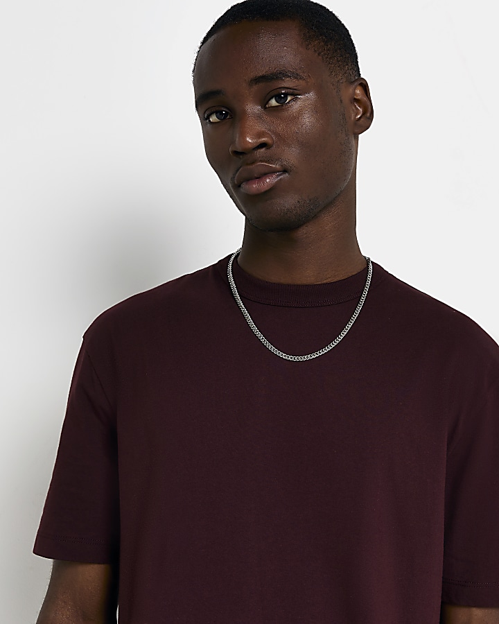 Dark red regular fit t-shirt