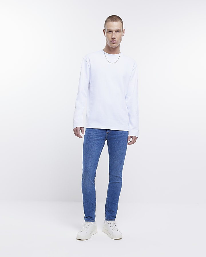 Blue skinny fit jeans | River Island