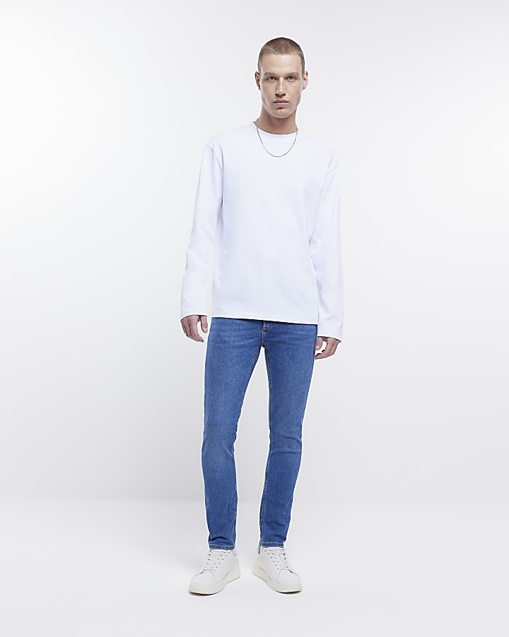 River island store mens white jeans