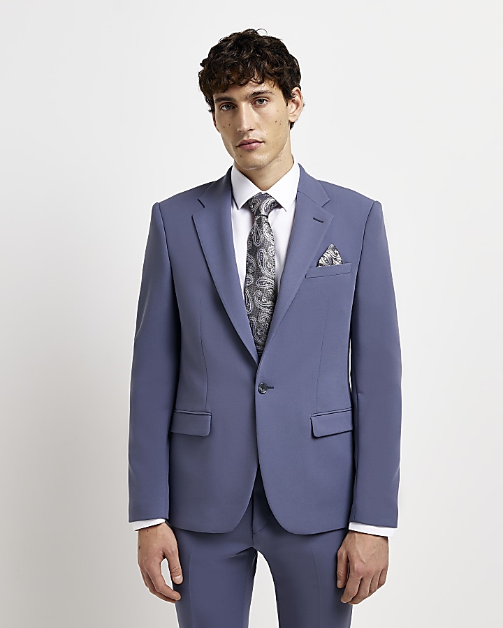 Blue Skinny fit suit jacket