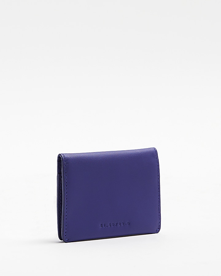 Purple leather bifold cardholder