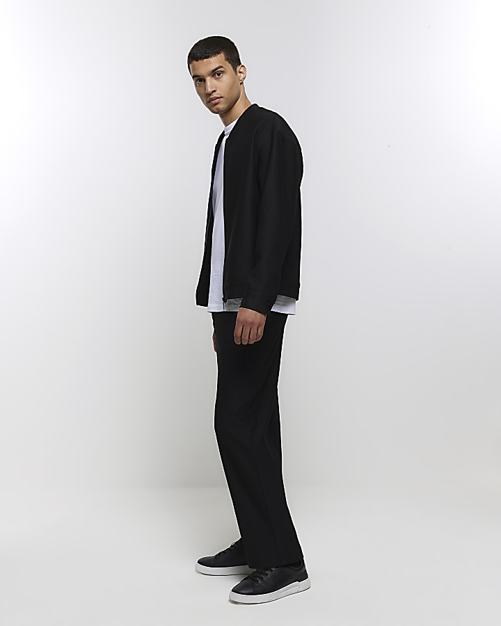 Slim Taper Shell Trousers in Black, Trousers & Shorts