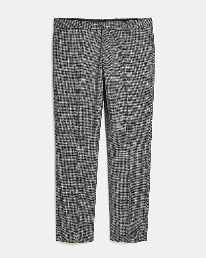 Grey Skinny fit HoundsTooth suit Trousers