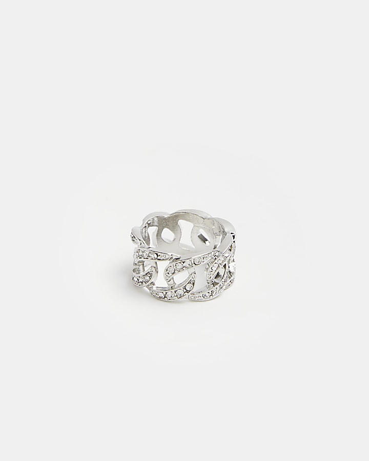 Silver chain hot sale link ring