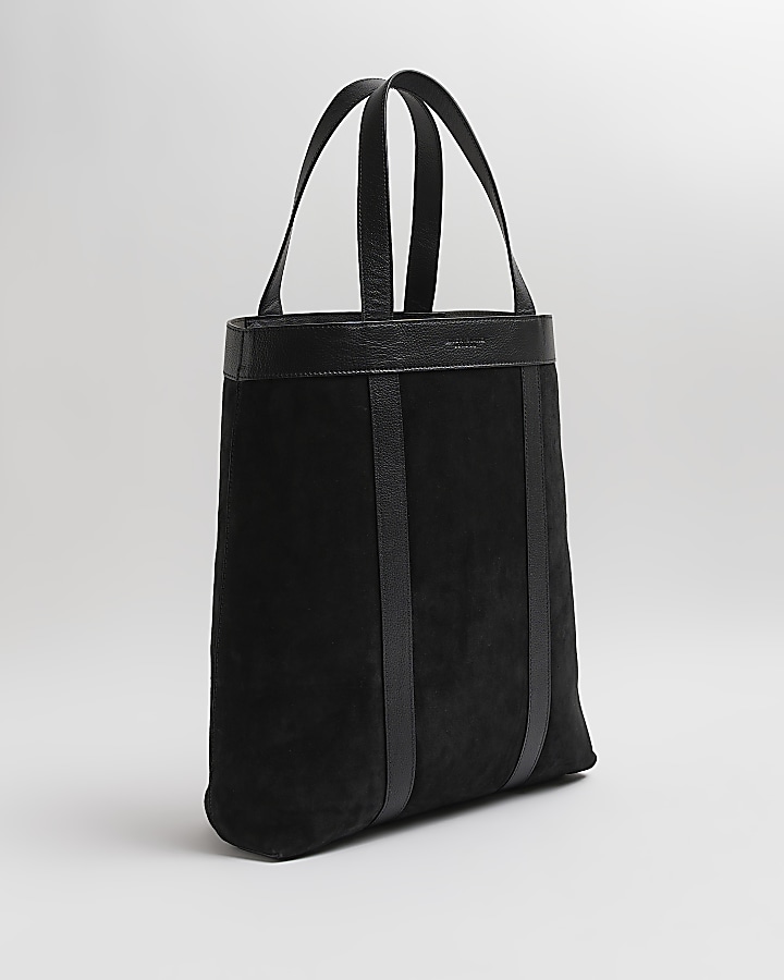 Black Suede Tote Bag