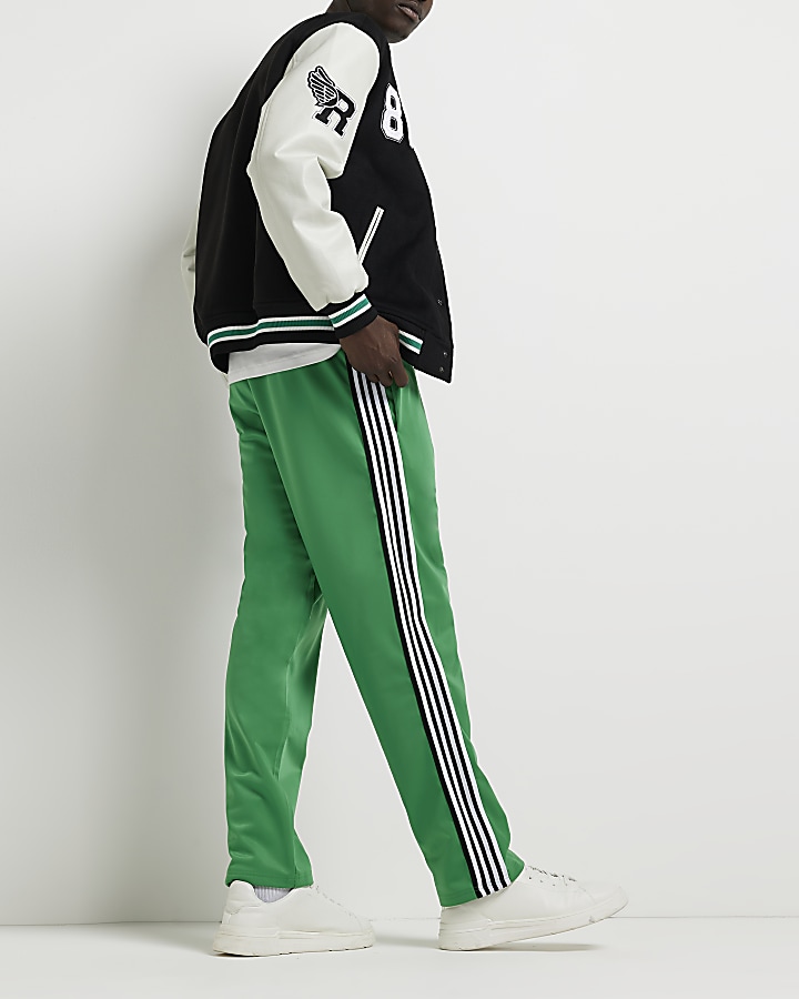 Green Slim fit Stripe Joggers