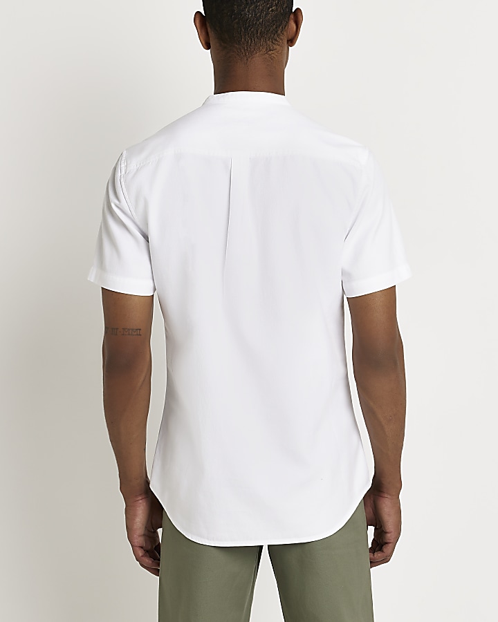 White Regular fit Grandad collar Shirt