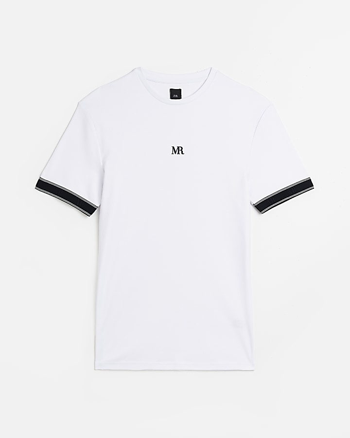White Maison Riviera muscle fit t-shirt