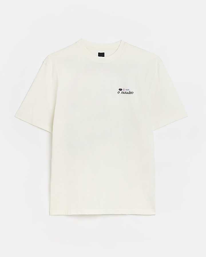 Ecru Regular fit Graphic t-shirt